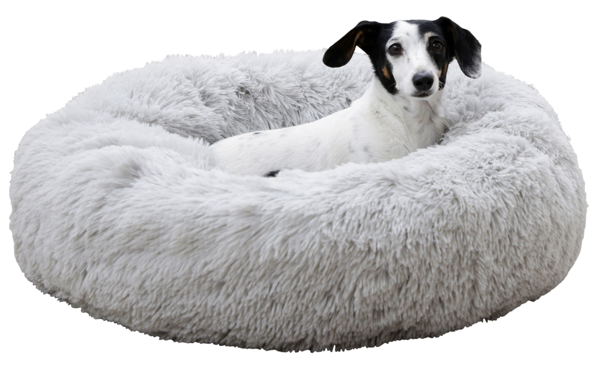 Kerbl Hundebetten Kerbl Pet Kuschelbett Fluffy, Hellgrau, Rund, Ø60cmx18cm