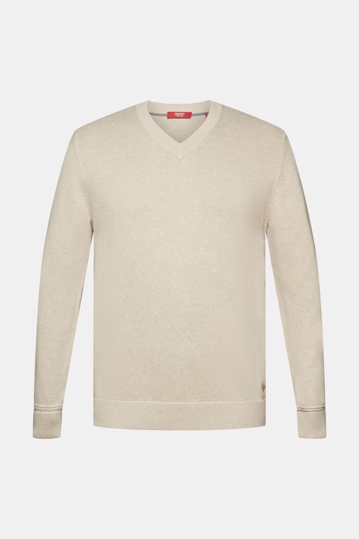 Baumwollpullover mit V-Ausschnitt
