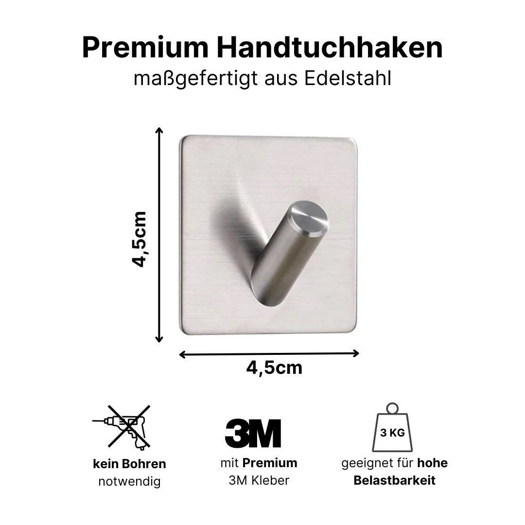 Novabad Handtuchhaken Haken selbstklebend Bad und Küche Handtuchhalter, Badezimmer, Türen, Küche, Wand, Bad, (1-St), Kleiderhaken ohne Bohren