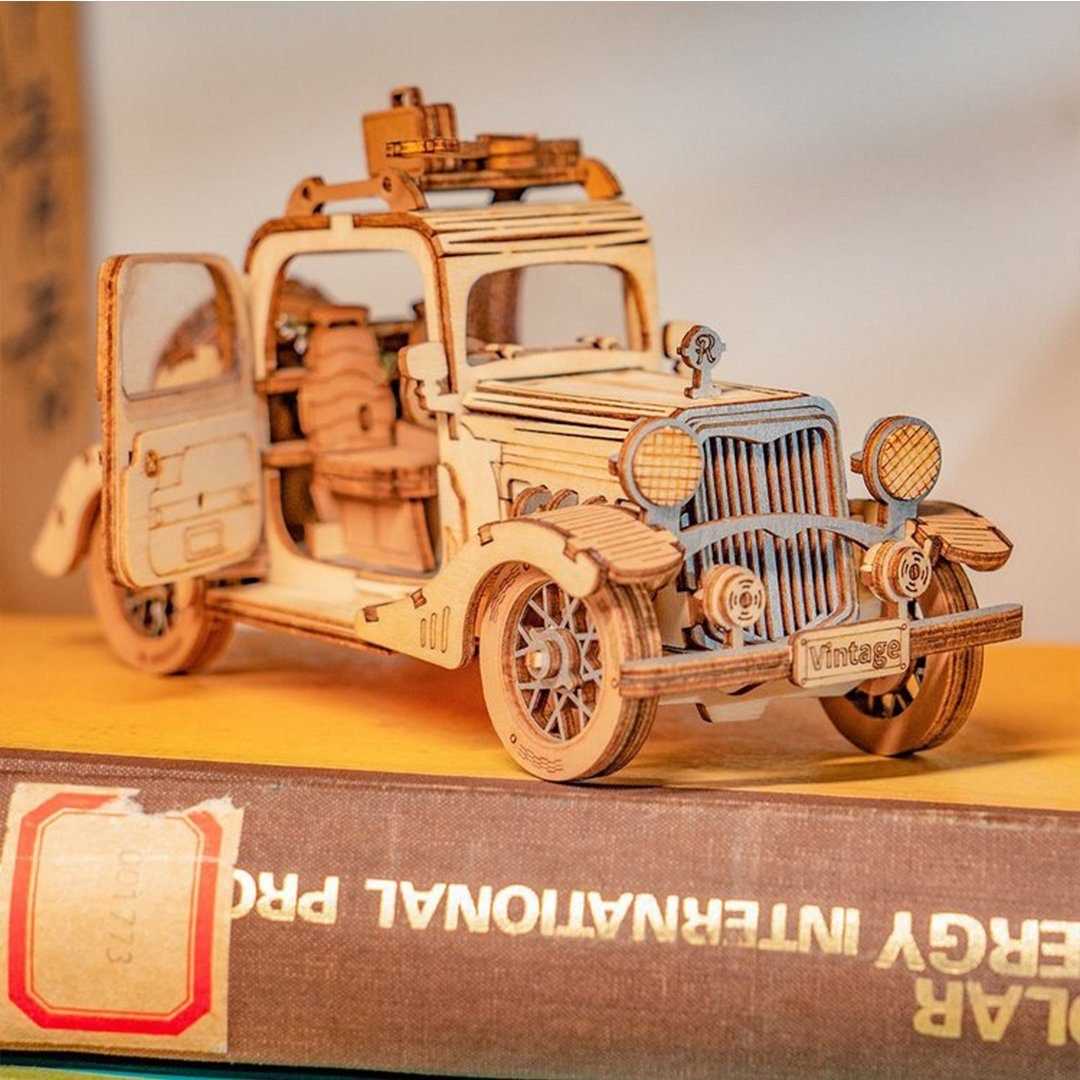 ROLIFE 3D-Puzzle Rolife Vintage Car 3D Wooden Puzzle TG504, 164 Puzzleteile, Holzbausatz zum Selberbauen
