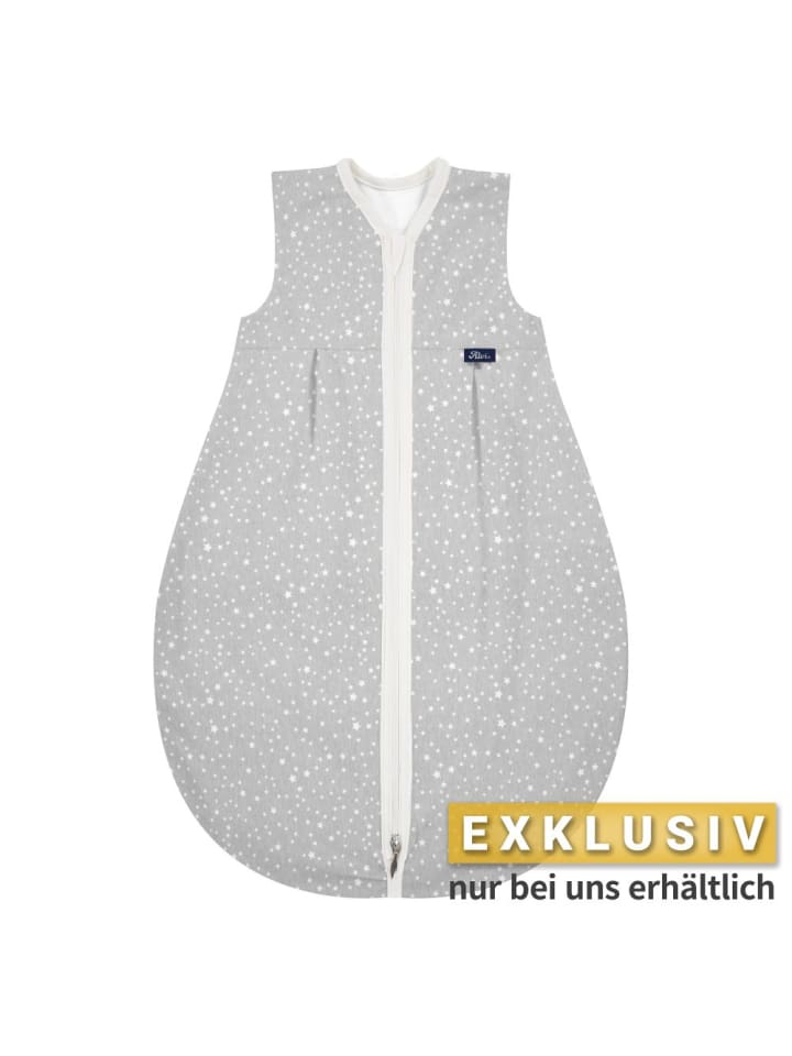 Alvi Kugelschlafsack Mäxchen Light - Jersey - Sternenhimmel in grau günstig kaufen