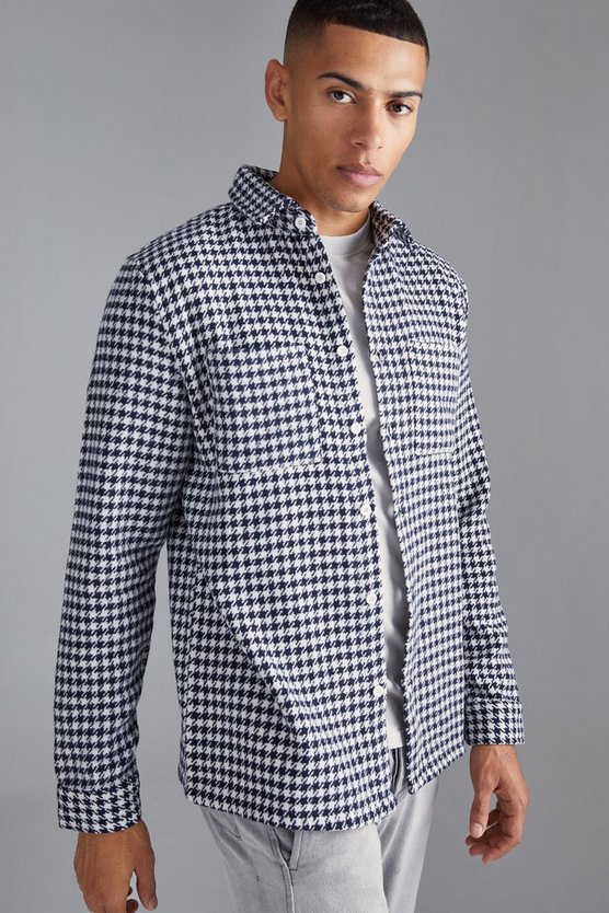 Langärmliges Oversize Jacquard-Overshirt