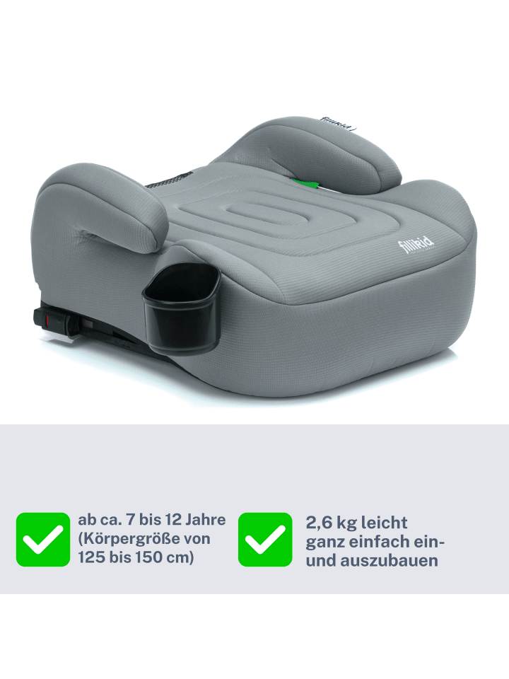 fillikid Sitzerhöhung mit verlängerbarer Isofix i-size Exklusiv in Grau günstig kaufen onesize