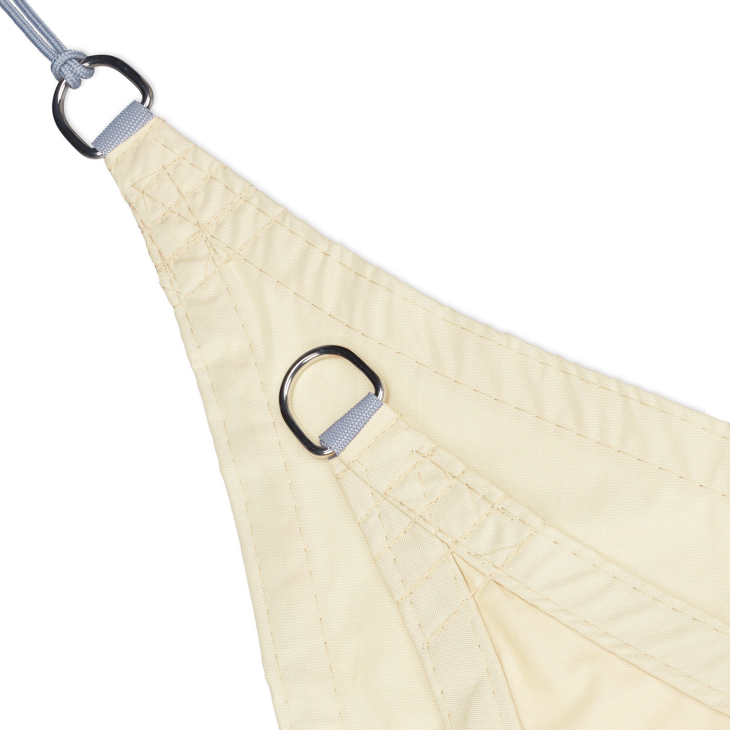relaxdays Sonnensegel Dreieck Sonnensegel PES beige, 3 x 3 x 3 m
