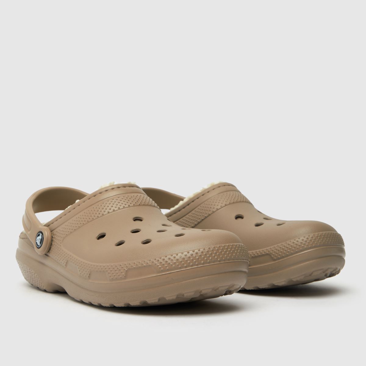 Crocs klasszikus bélelt klumpa szandál bézs és barna színben