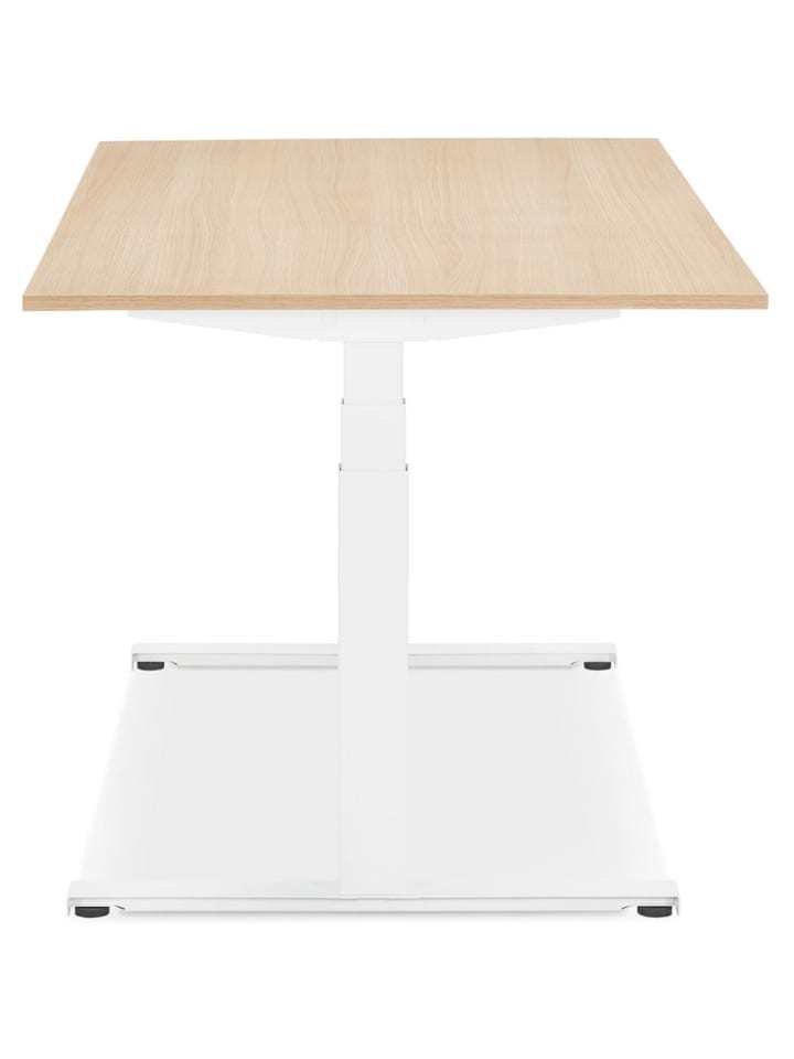 KADIMA DESIGN Schreibtisch 140x70 cm elektrisch höhenverstellbar ergonomisch in Beige-Weiß günstig kaufen
