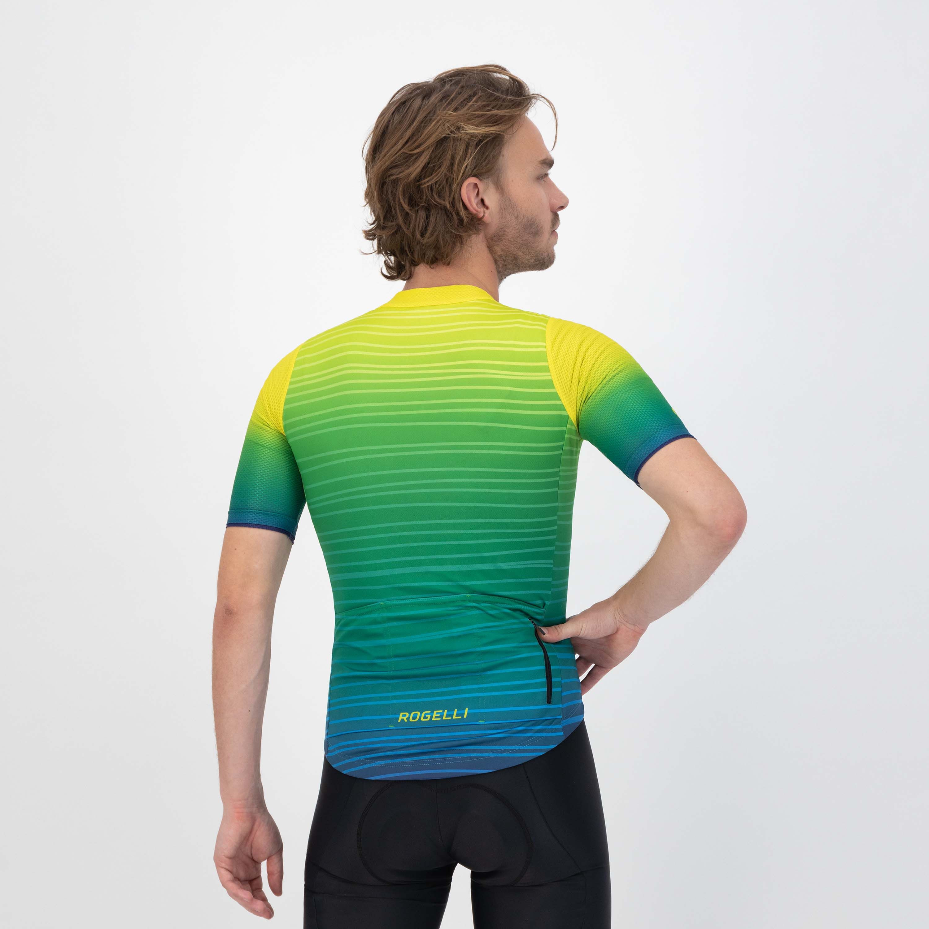 Rogelli Surf Grün/Fluor Herren Radtrikot Kurzarm