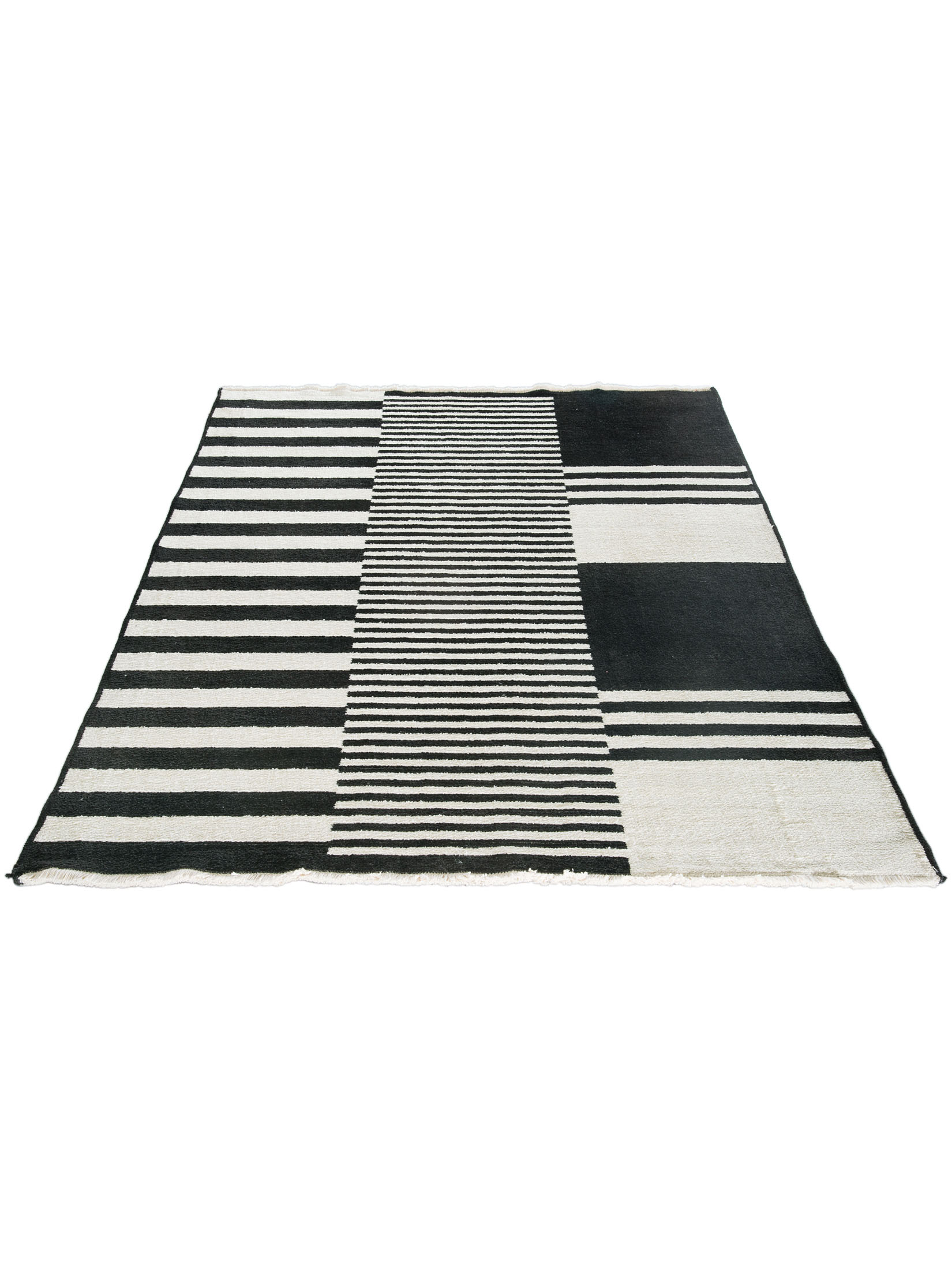 Raya Moderner Teppich, Black/White