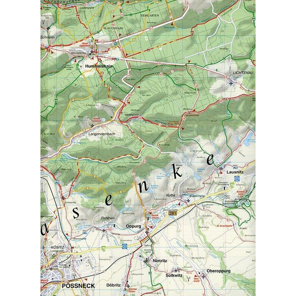 Orlasenke, Neustadt a.d. Orla, Pößneck und Umgebung 1 : 35 000. Radwander- und Wanderkarte - Wanderkarte