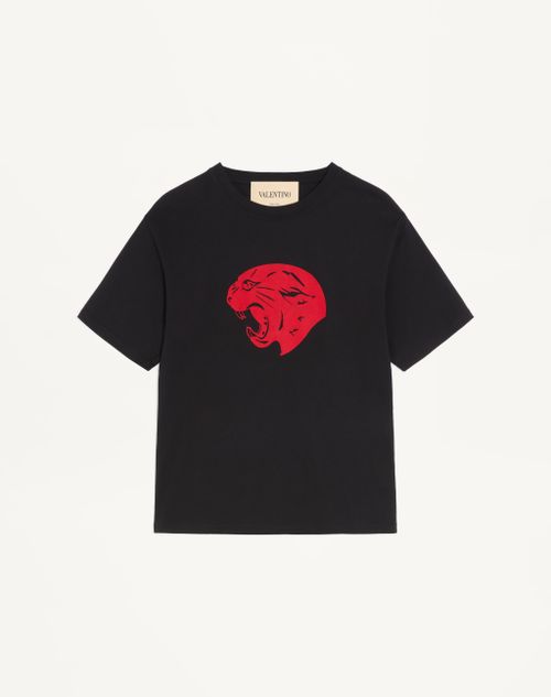 Valentino bomulds-T-shirt med panterprint