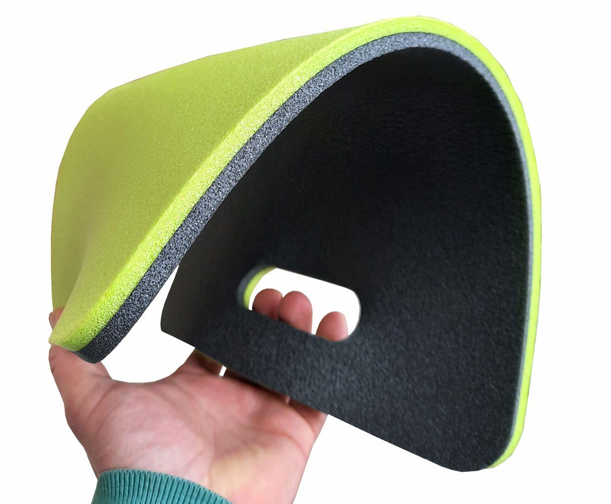 Yate Thermositzkissen Yate Set 5x doppeltes Schaumstoff Sitzkissen 40cm grün/grau mit Griff, elastisch, wasserdicht, isolierend