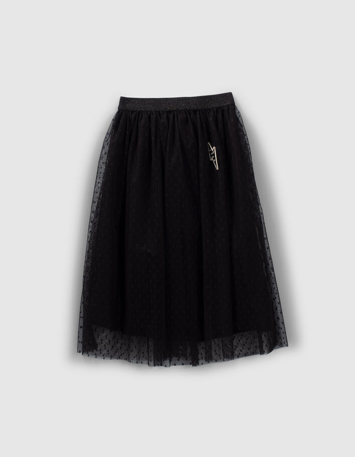 Jupe midi noire tulle plumetis fille