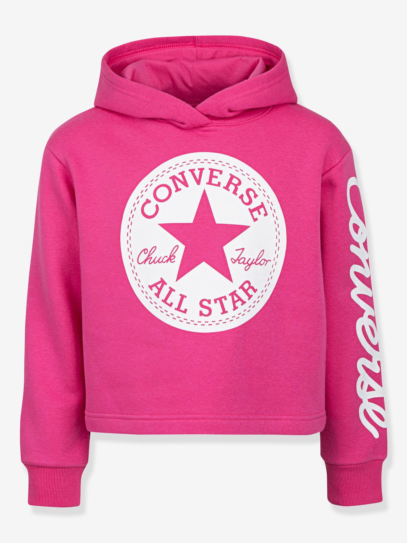 Sweat à capuche Chuck Patch Cropped Hoodie CONVERSE rose