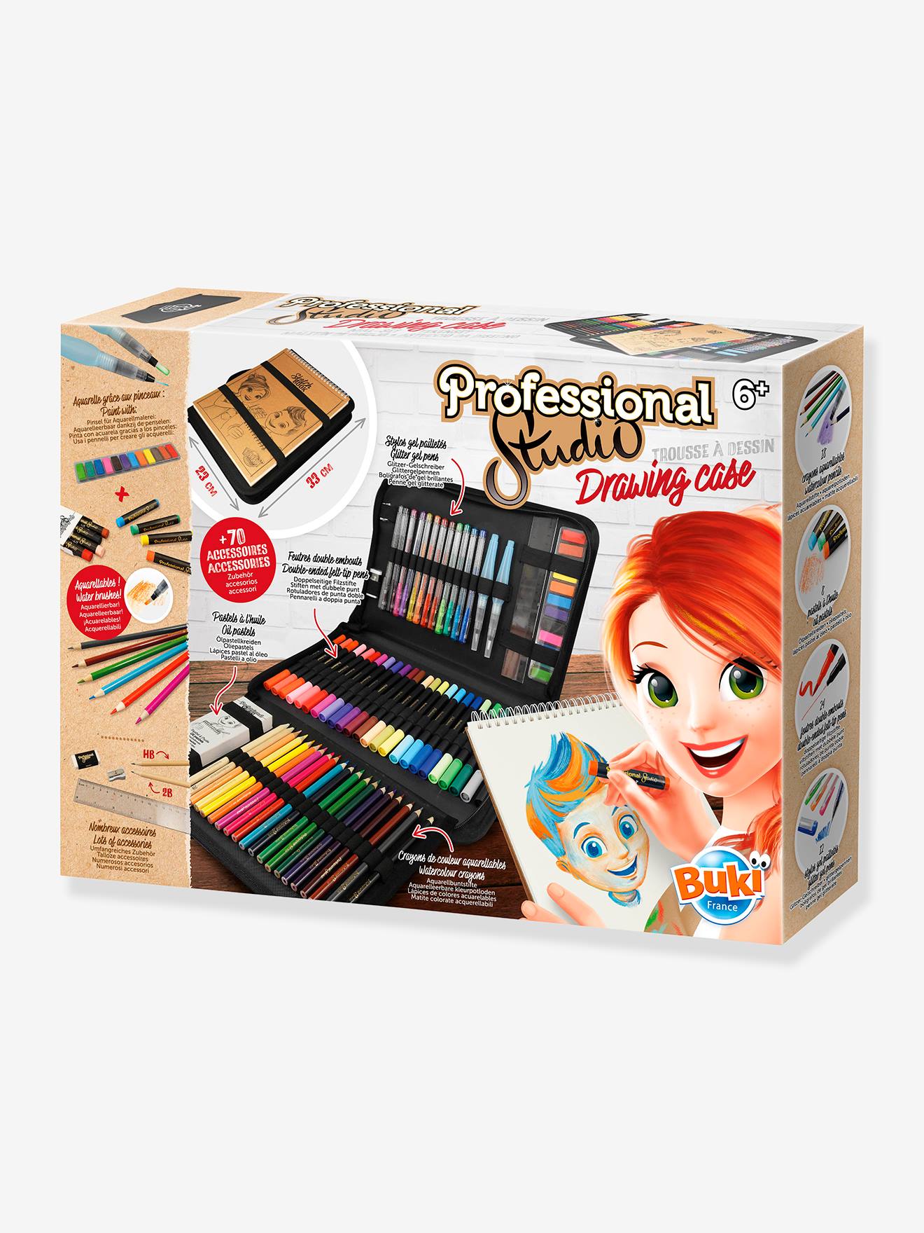 Buki Kinder Mal-Set mit Etui Professional Studio BUKI - mehrfarbig