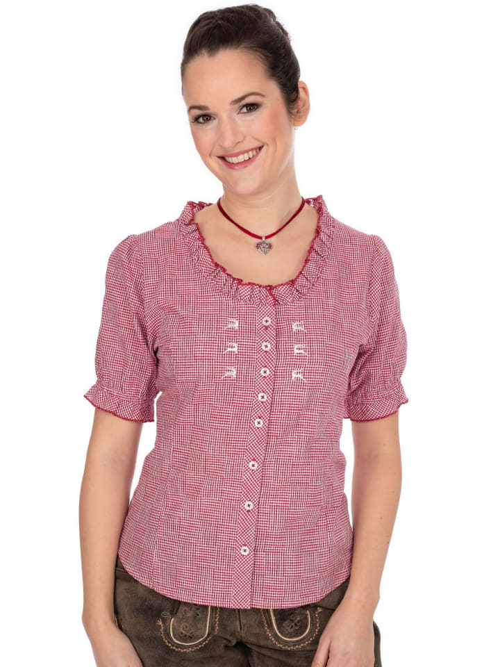 OS-Trachten Bluse 451000-3515 in mittelrot günstig kaufen