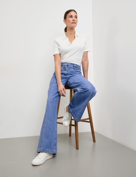 Jeans MIRJA WIDE LEG aus Baumwoll-Leinen