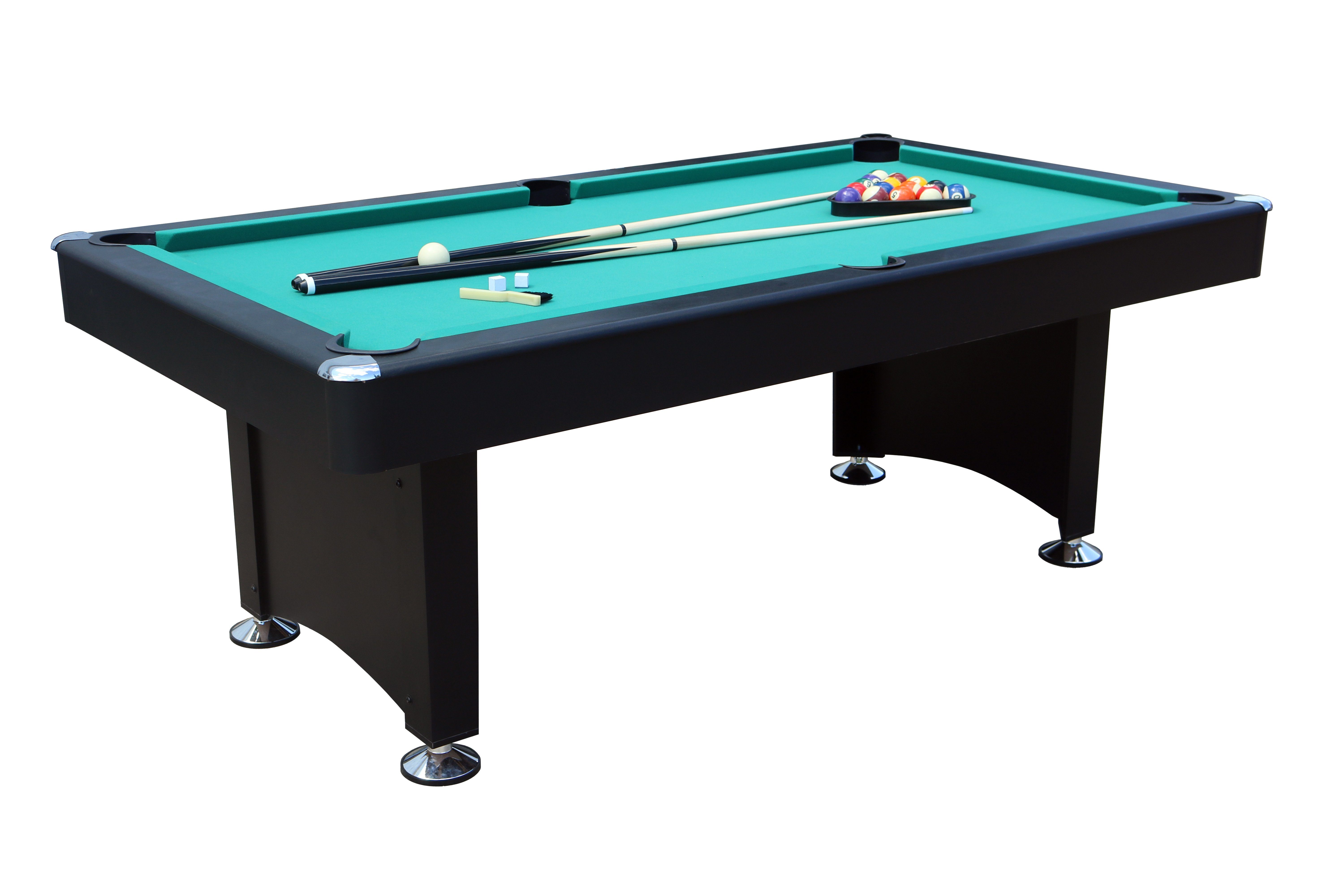 L.A. Sports Billardtisch Premium Pool-Billard 7ft groß, (Komplett Set), Tischbillard schwarz grünes Spieltuch mit Zubehör