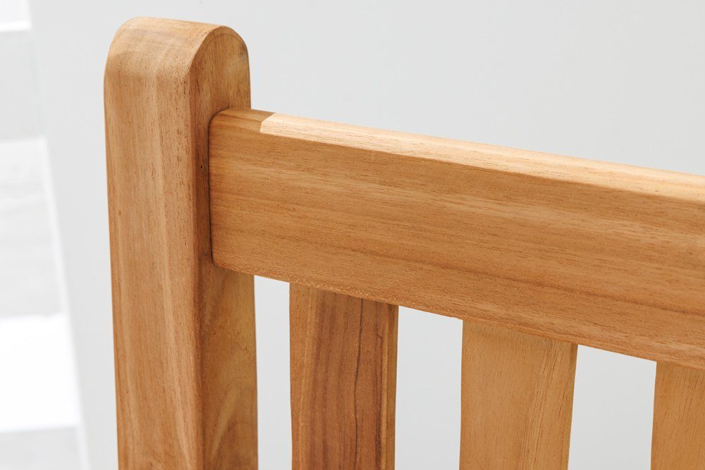 riess-ambiente Gartenbank EMPIRE TEAK 120cm natur (Einzelartikel, 1-St), Massivholz · wetterfest · Lehne · Maritim · Outdoor · Balkonmöbel
