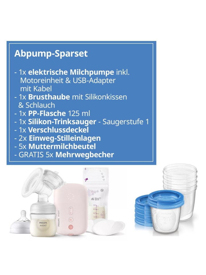 Philips Avent Elektrische Milchpumpe SCF395/31   Gratis in rosa günstig kaufen onesize