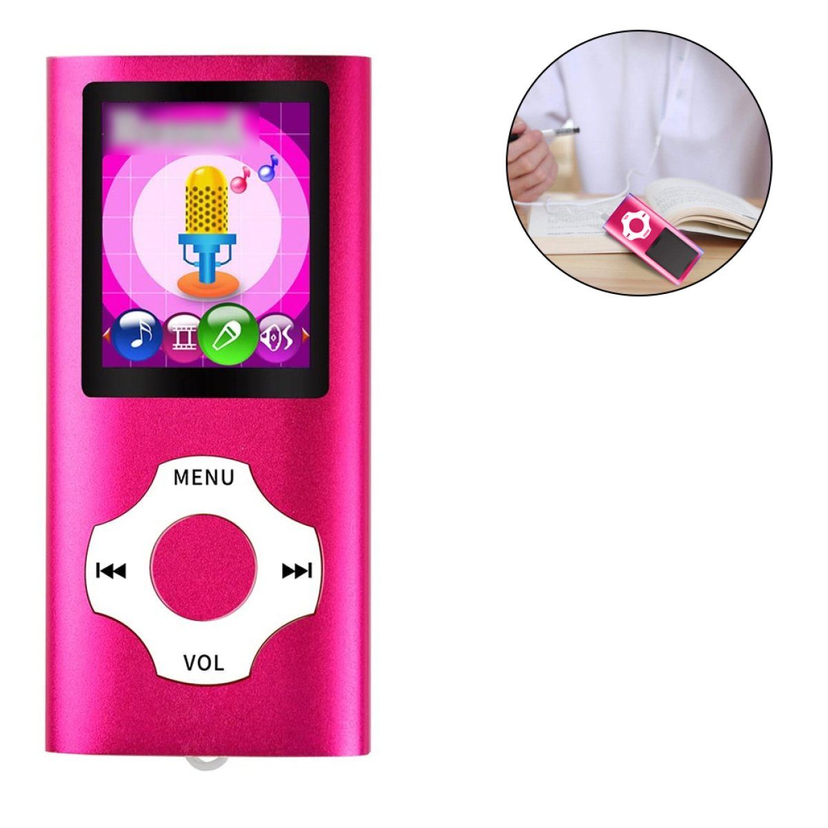 JedBesetzt Mp3 player,FM-Radio, Diktiergerät, Mini-Design,Ideal für Sport MP3-Player