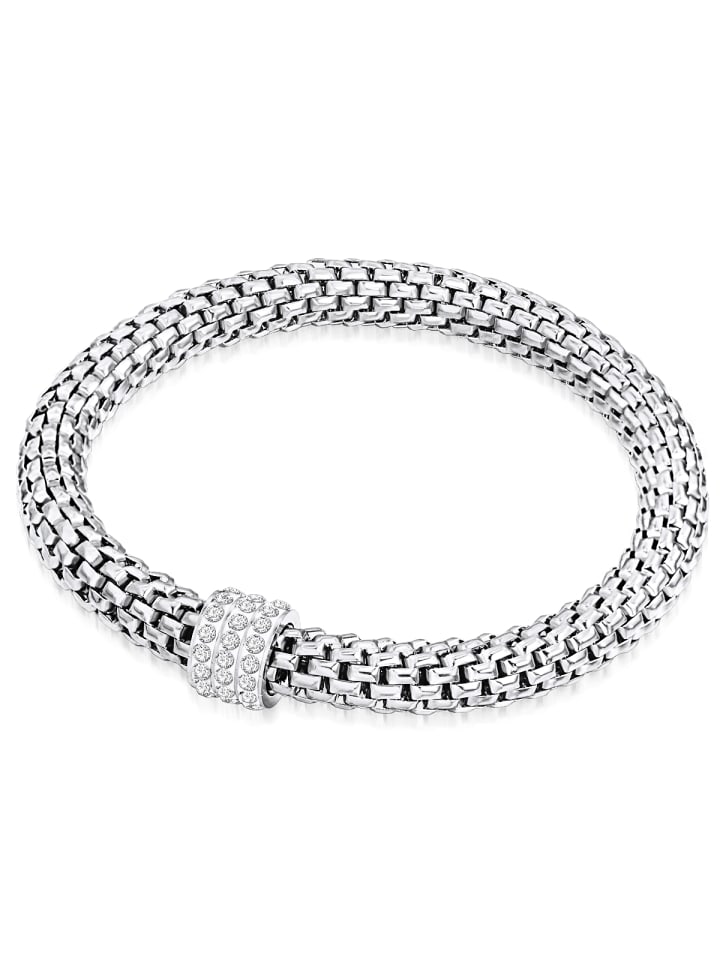 Rafaela Donata Armband Edelstahl silber Glas weiß in silber günstig kaufen