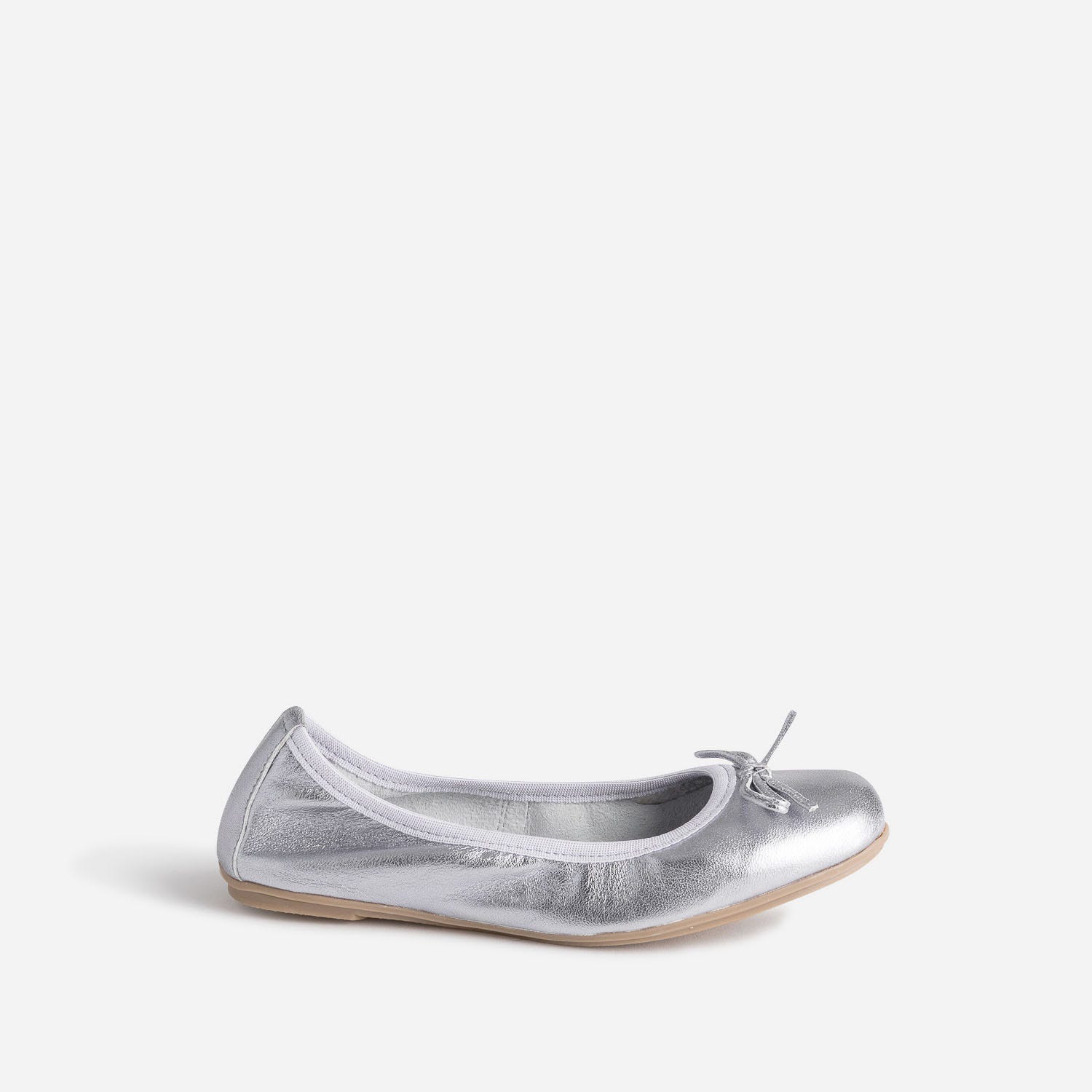 Ballerine BUGGY parme en cuir métallisé