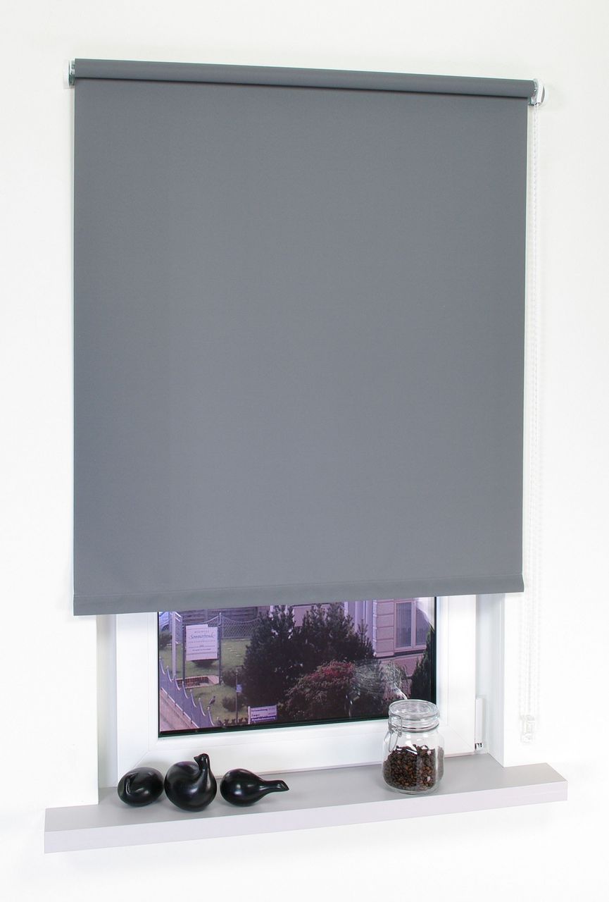 Bella Casa Seitenzugrollo, Kettenzugrollo, 240 x 102 cm, dunkelgrau