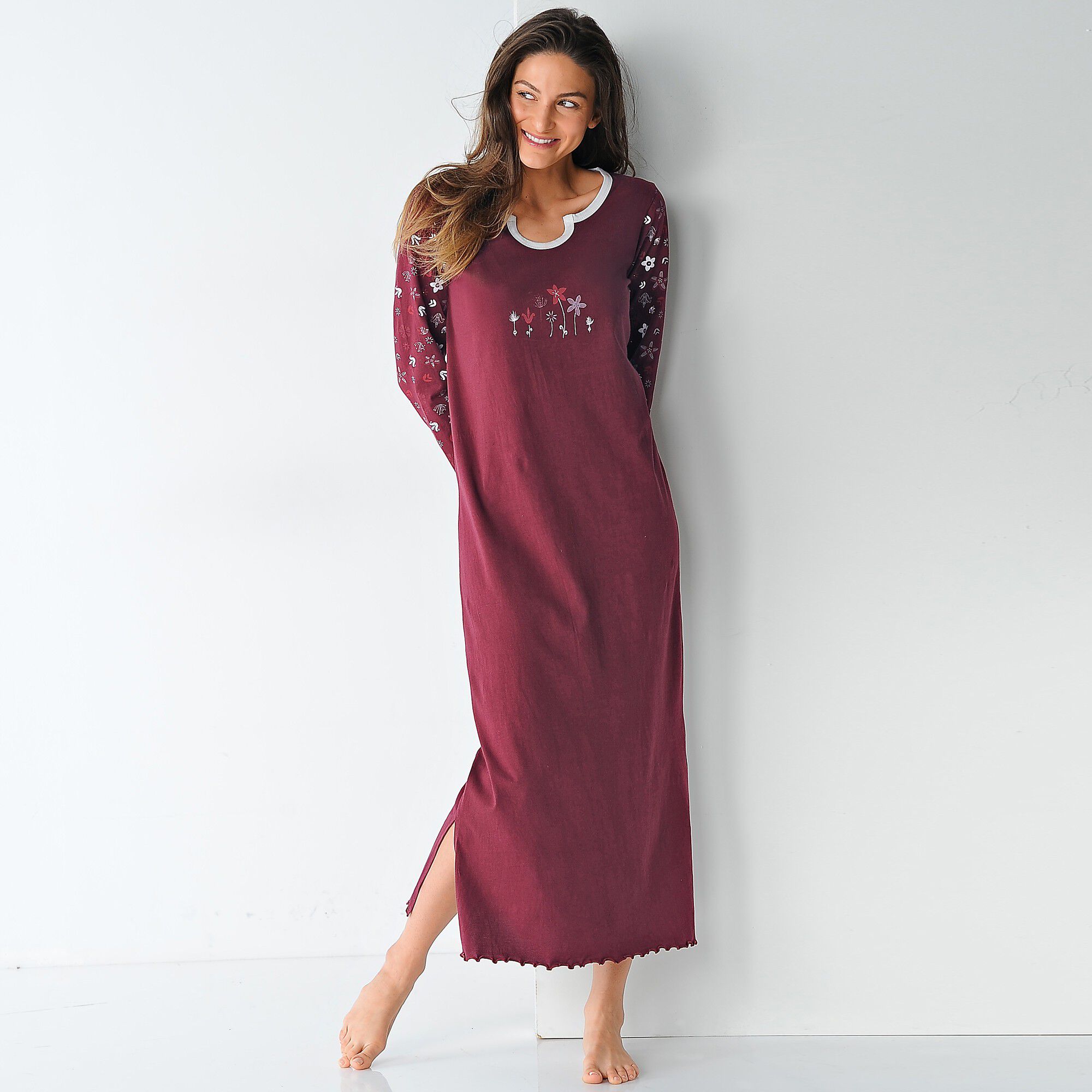 Chemise de nuit imprimée fleurs