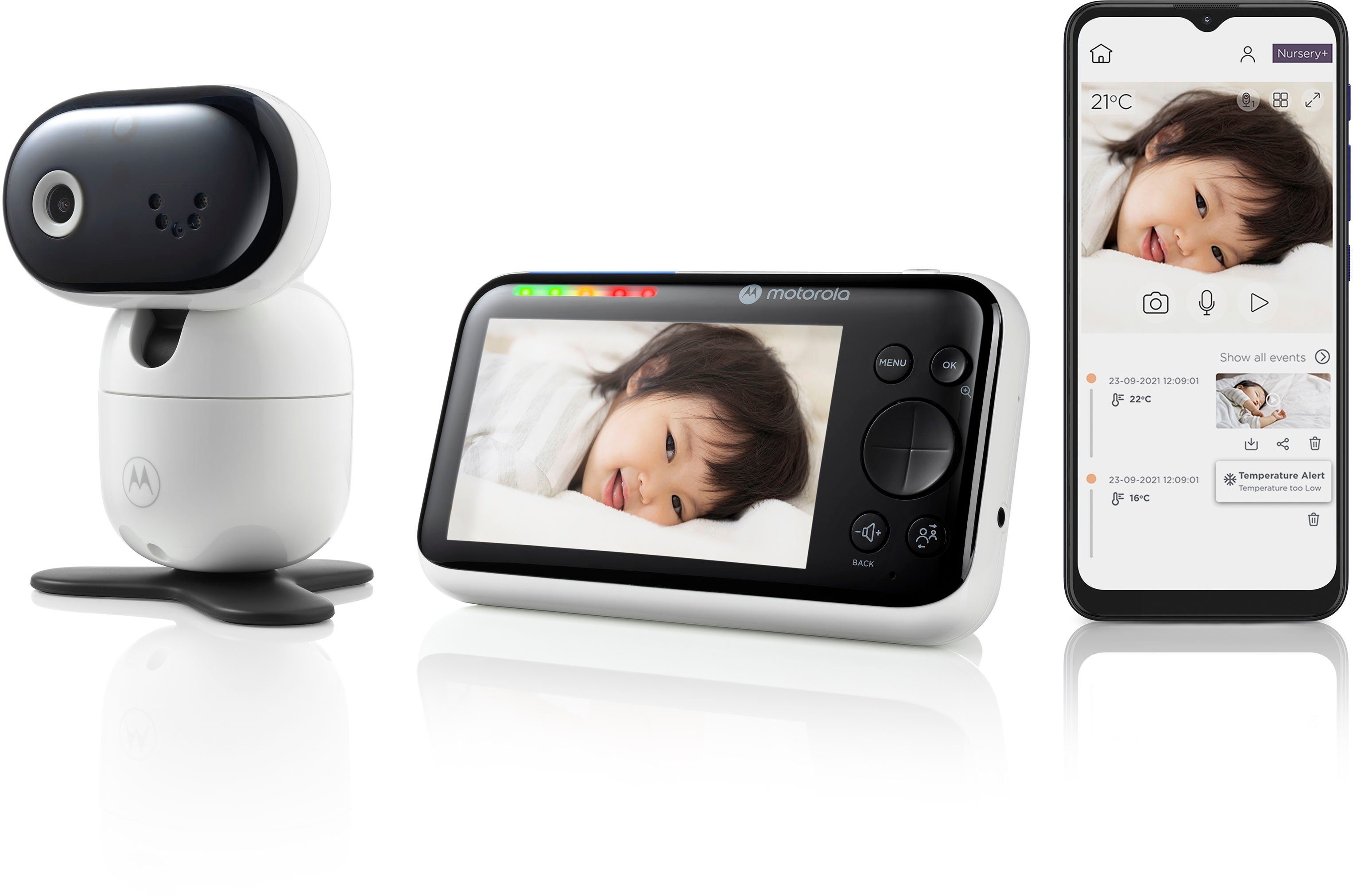 Motorola Babyphone Video Nursery PIP 1610 Connect WiFi, 5-Zoll-Farbdisplay