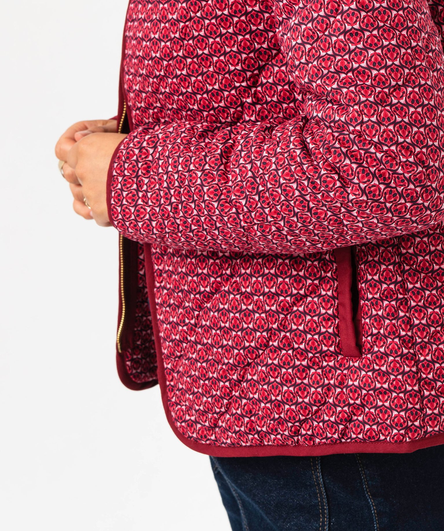 Veste matelassée à col rond et fermeture zippée femme imprime | GEMO