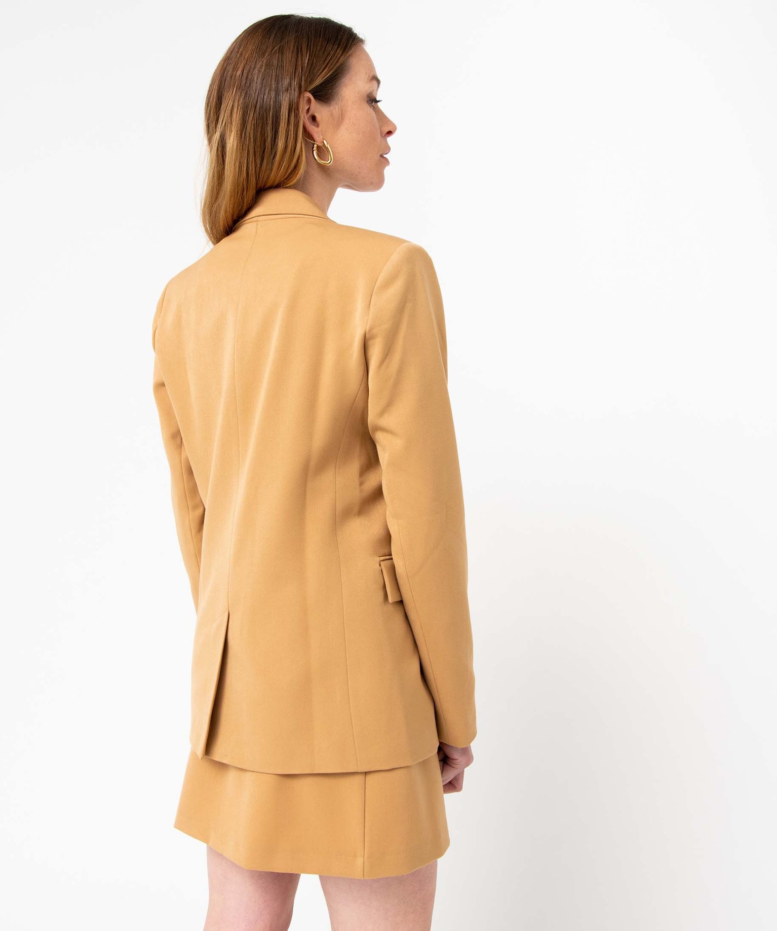 Veste femme fermeture croisée avec boutons fantaisie camel | GEMO