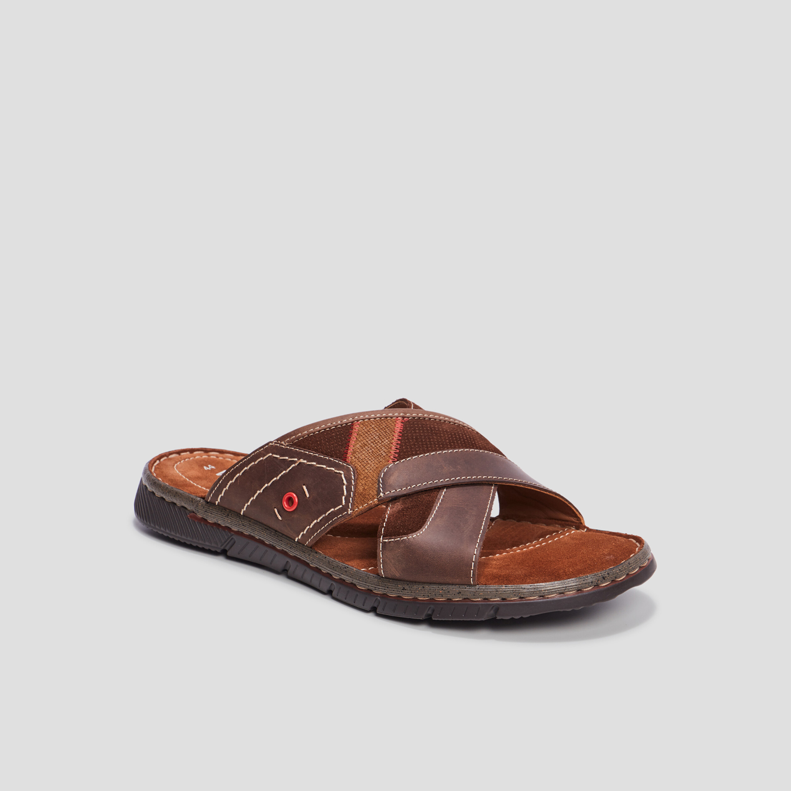 Mules en cuir Walking marron homme | La Halle