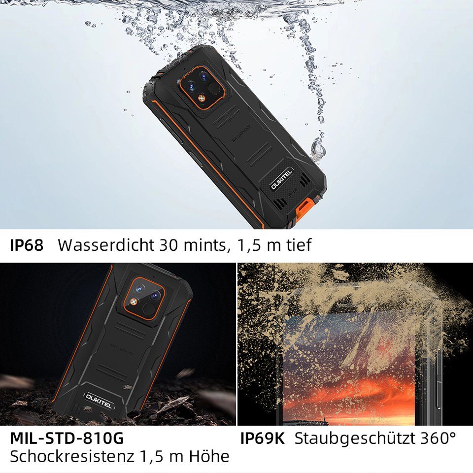 OUKITEL WP 18 pro, 4G-[Außentelefon], 64GB ROM, 12500 mAh Akku, Dual-SIM Smartphone (4 GB Speicherplatz, Android 12, 5,93'' IPS Display, 5M Frontkamera, 13M Hauptkamera hinten)