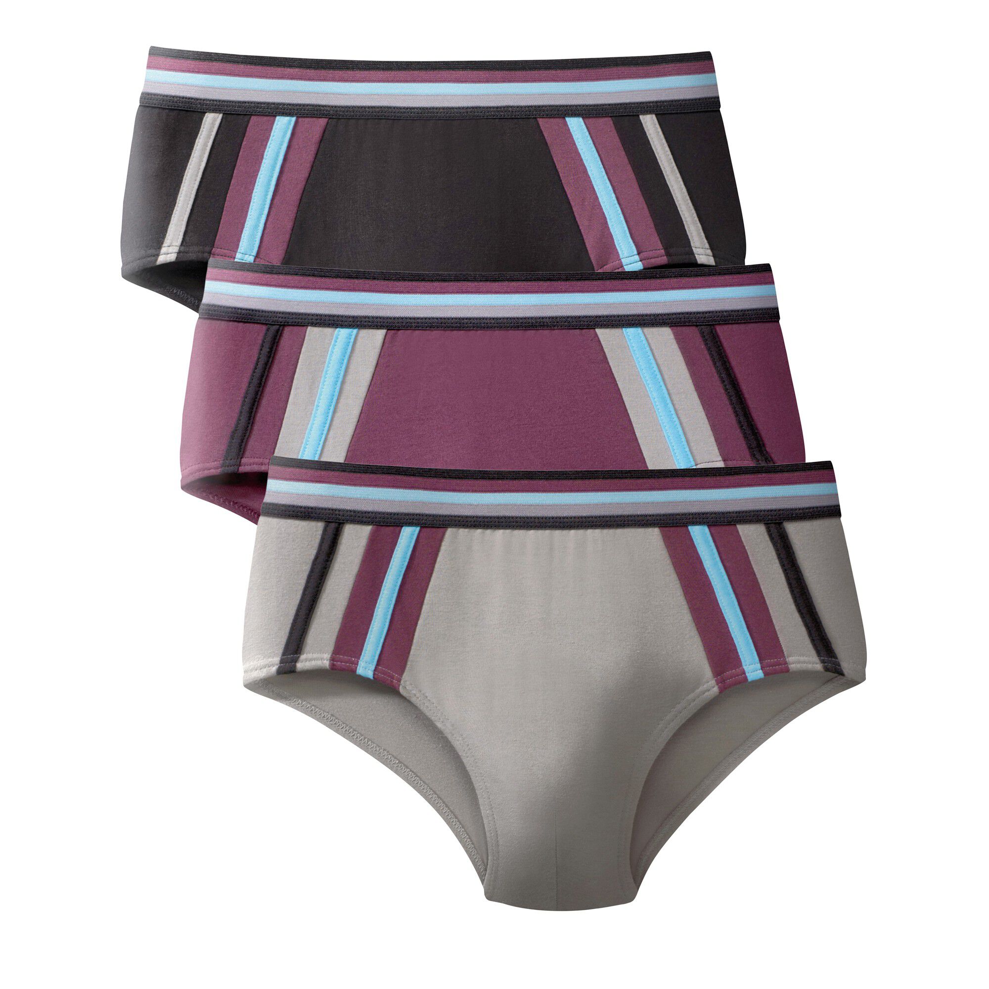 Slip fermé taille haute bandes contrastées
