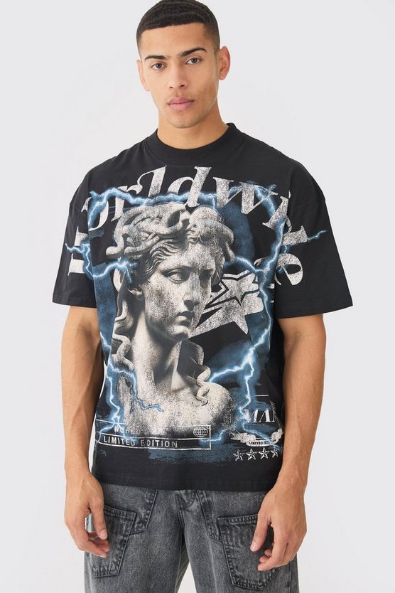 Oversize T-Shirt mit Renaissance-Print