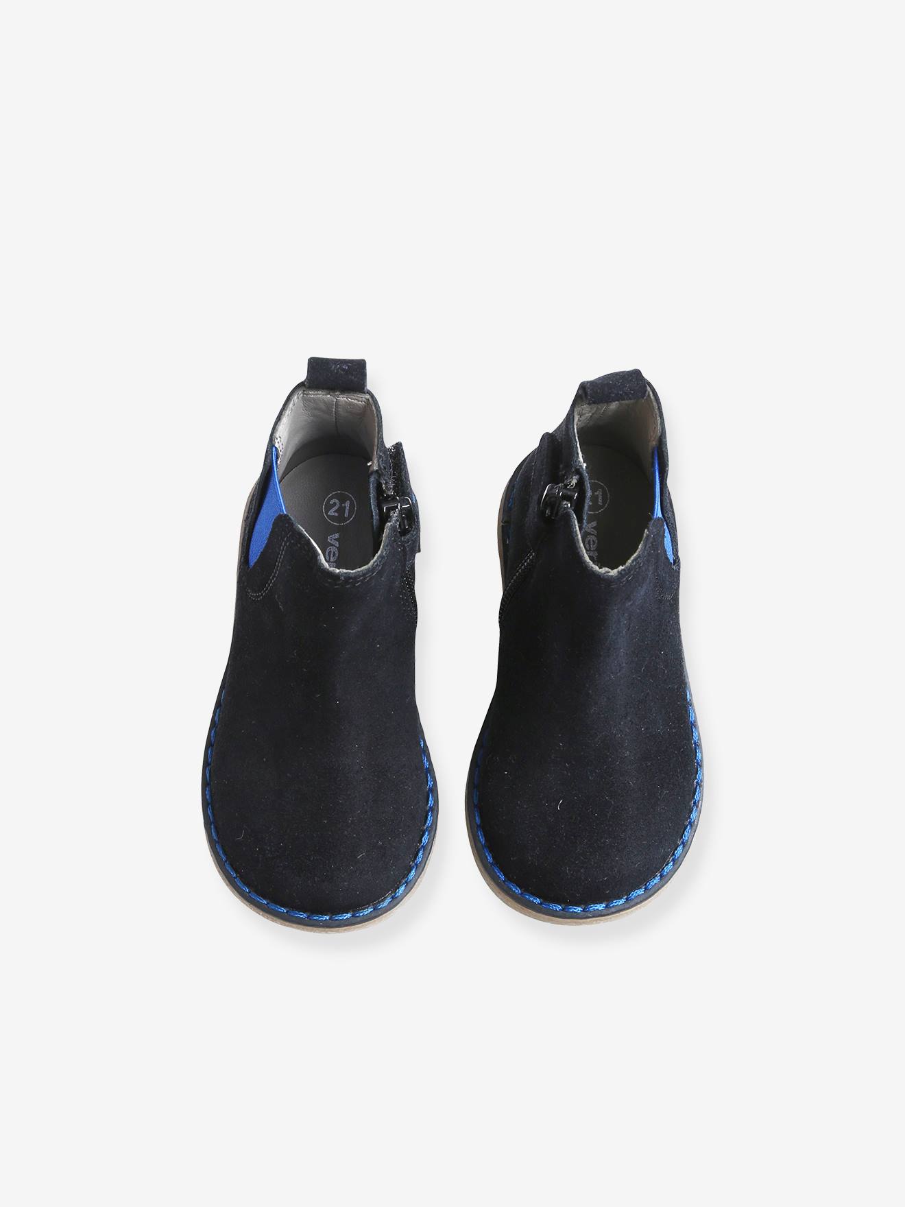 Boots cuir bébé garçon élastiqués noir