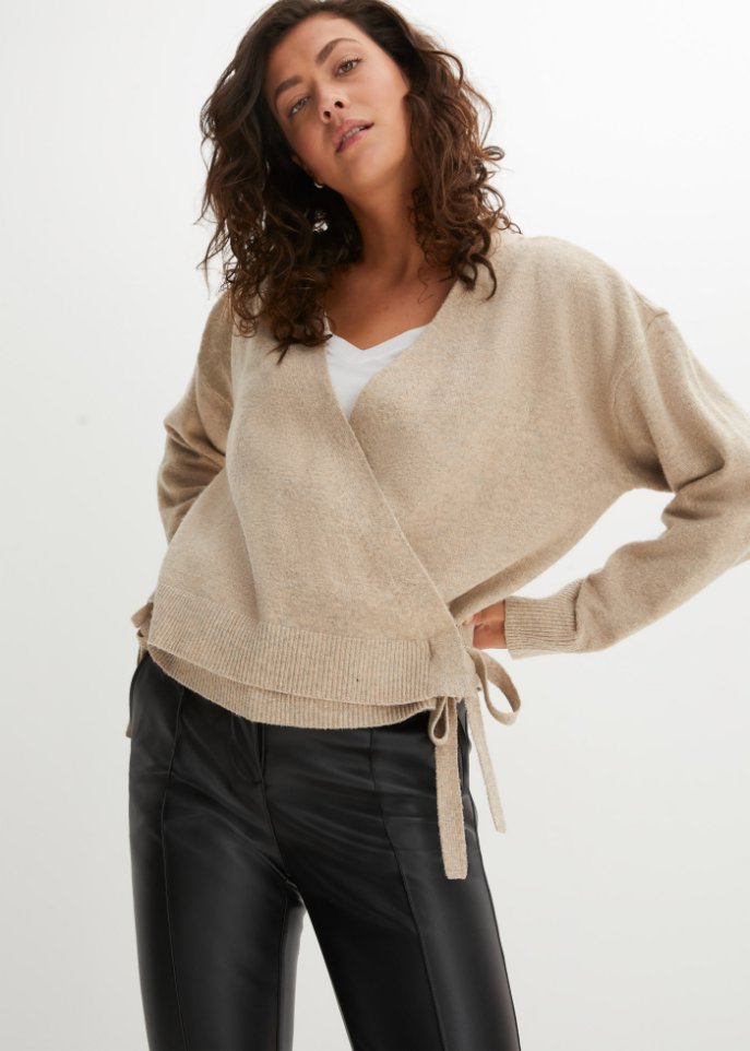 kurze Wickelstrickjacke