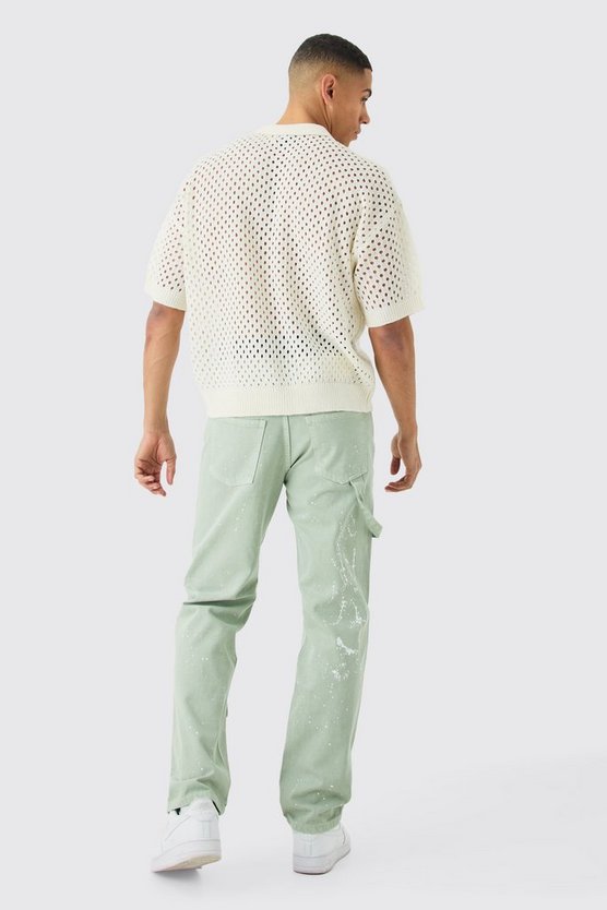 Lockere Jeans mit Farbspritzern