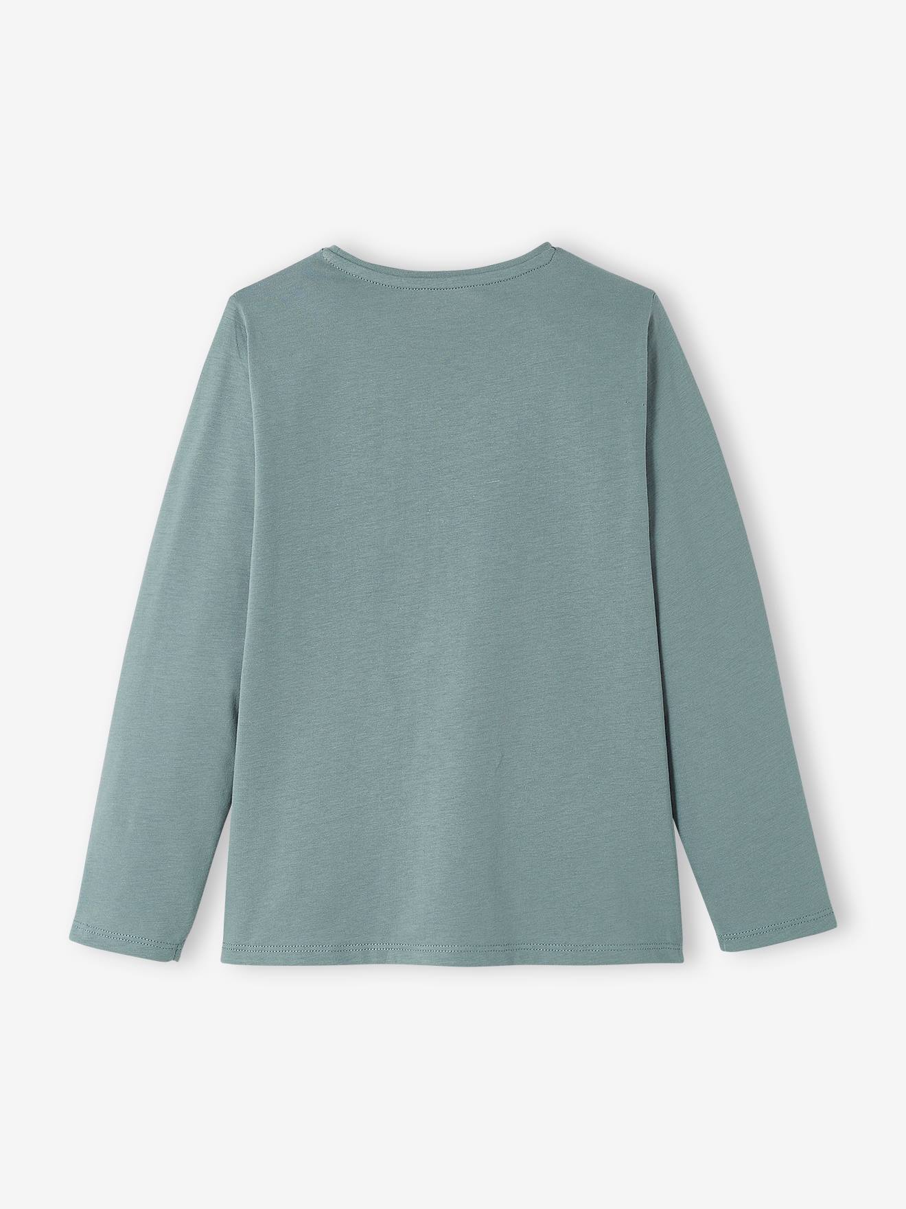 Tee-shirt fantaisie à sequins fille vert sauge