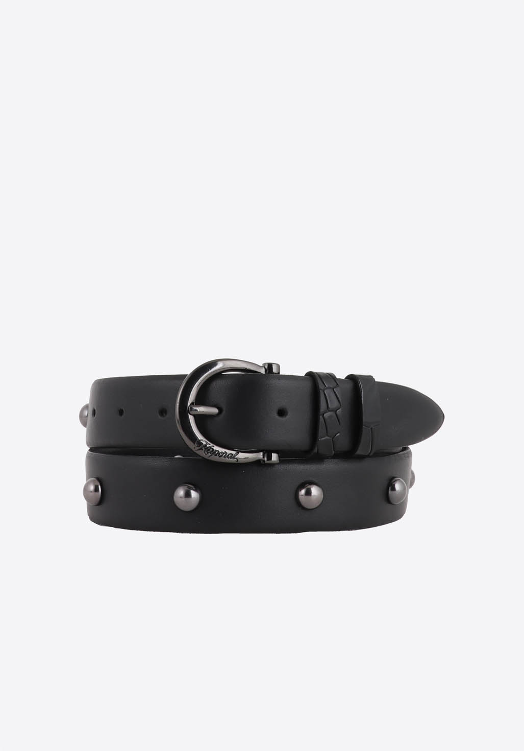 LUSKA  Ceinture en cuir noir Femme