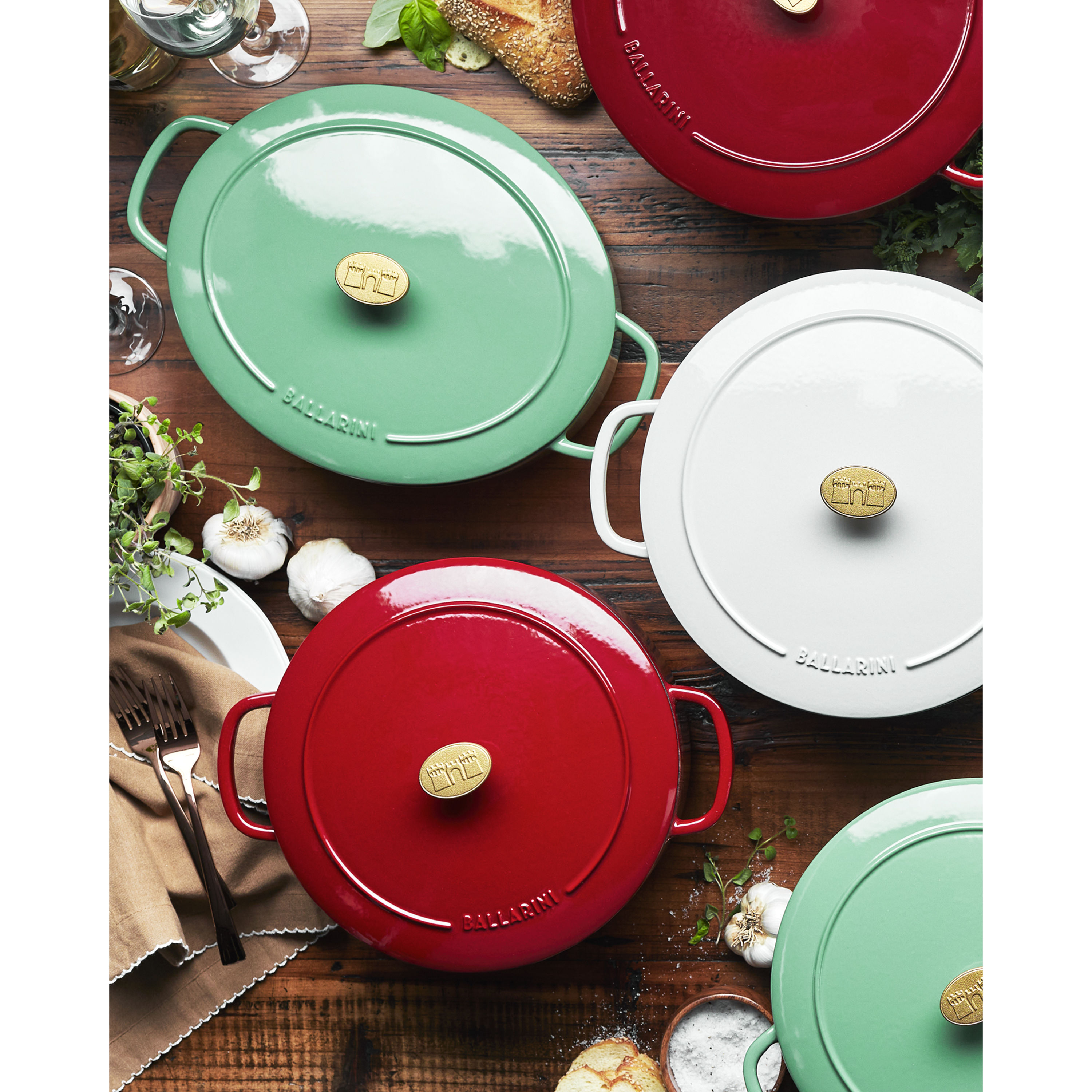 Cocotte 28 cm, rund, Rot, Gusseisen