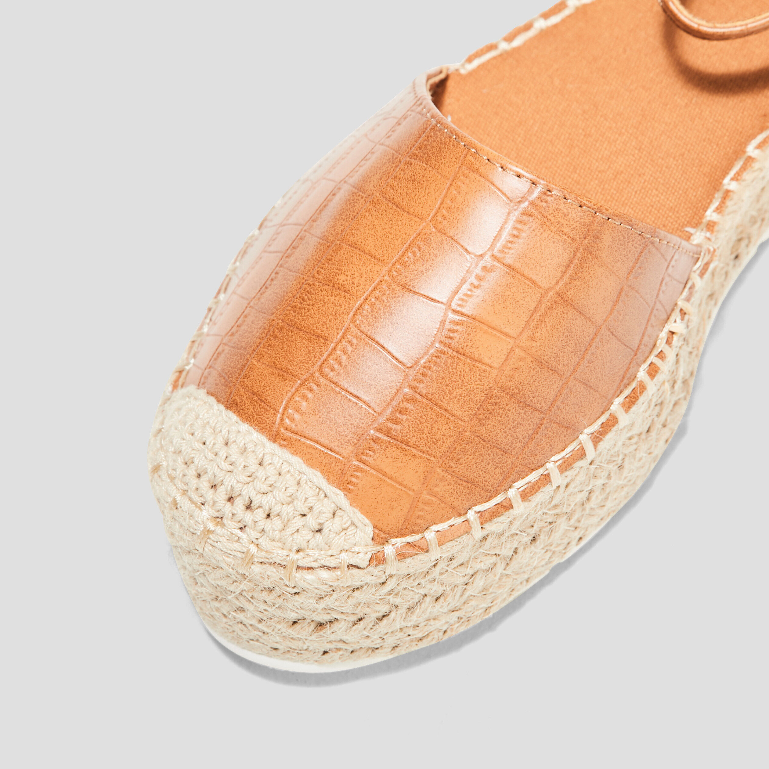 Espadrilles plates compensées camel femme | Cache Cache