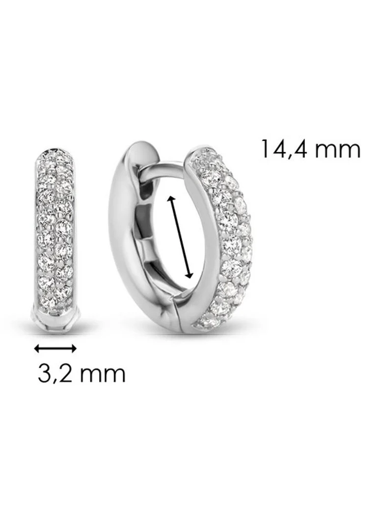 TI SENTO - Milano Silver hoop earrings with zirconia 7210ZI