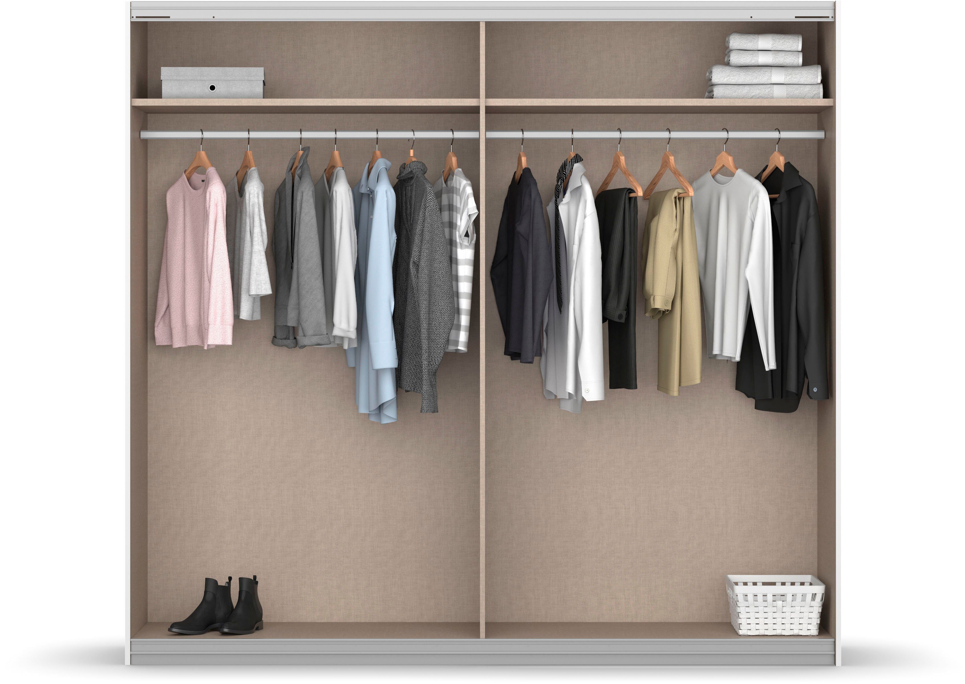 rauch Schlafzimmer-Set Tarragona, (Set, 4-St), Schwebetürenschrank in 3 Breiten, Bett in 2 Größen und 2 Nachttische