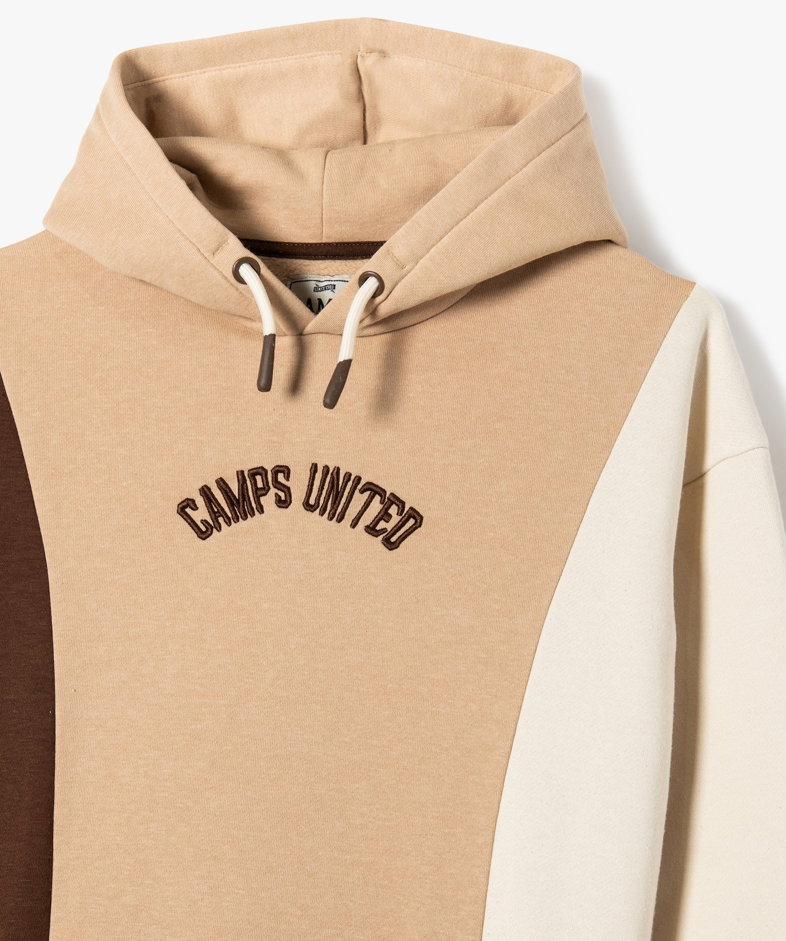 Sweat à capuche tricolore brodé Garçon - Camps United beige | GEMO