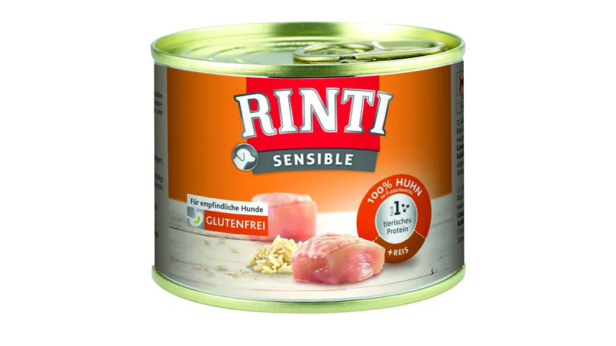 RINTI Hundenassfutter Sensible Huhn + Reis 185 g