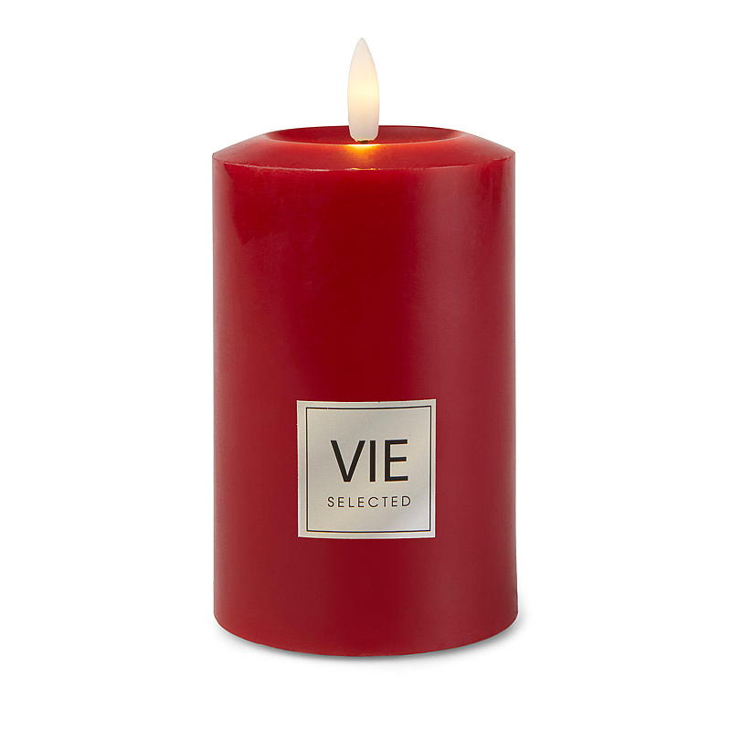 Vie Selected Kubbelys 12 cm ø 7,6 cm LED voks rød