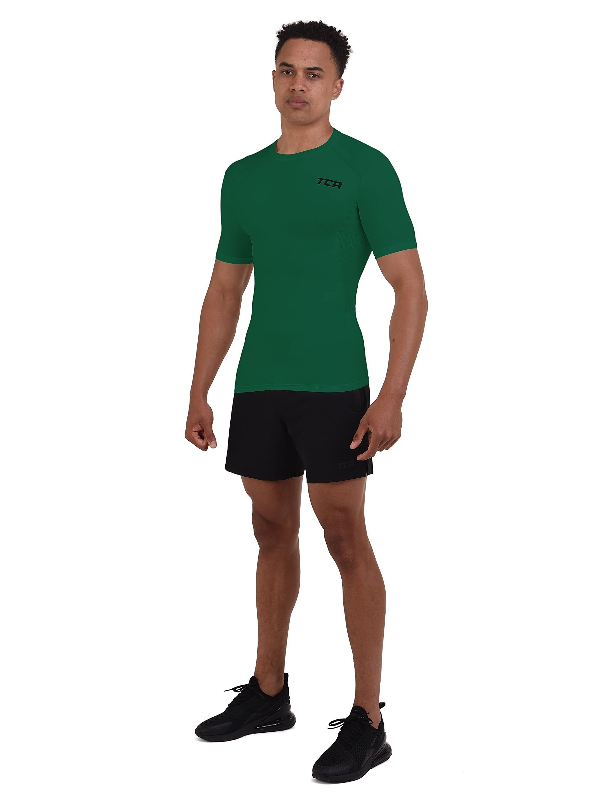 TCA Funktionsunterhemd TCA Herren HyperFusion Sportshirt, kurzärmlig, elastisch - Grün