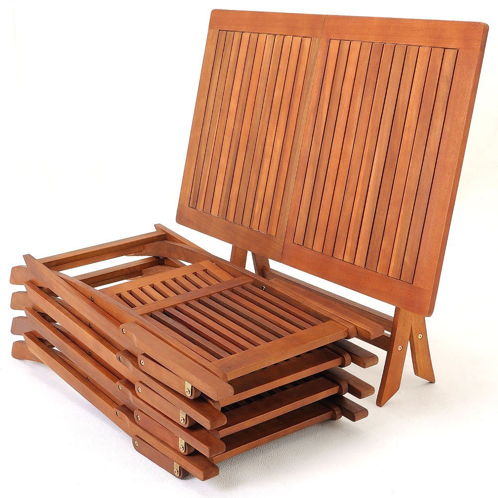Casaria Essgruppe Sydney Komfort, 4+1 Klappbar Wetterfest Akazien Holz FSC®-zertifiziert 120x70x75cm