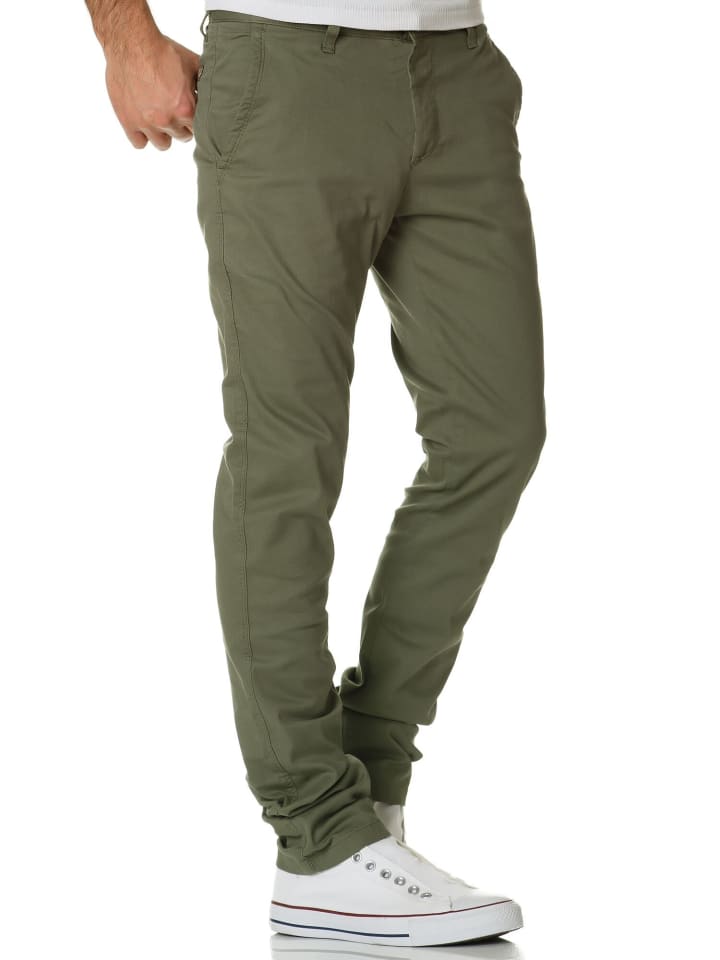 Amaci&Sons Slim Fit Chino mit Stretch WASHINGTON in Olive günstig kaufen